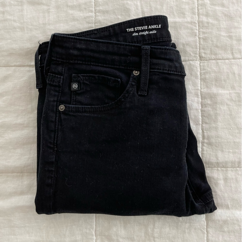 AG Stevie Ankle Black Denim
